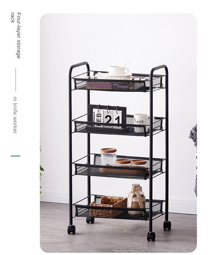 چرخ دستی ذخیره سازی آشپزخانه انعطاف پذیر غیر تاشو Non-folding Flexible Kitchen Storage Trolley
