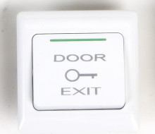 Plastic push button switch with luminescent indicators for automatic doors
