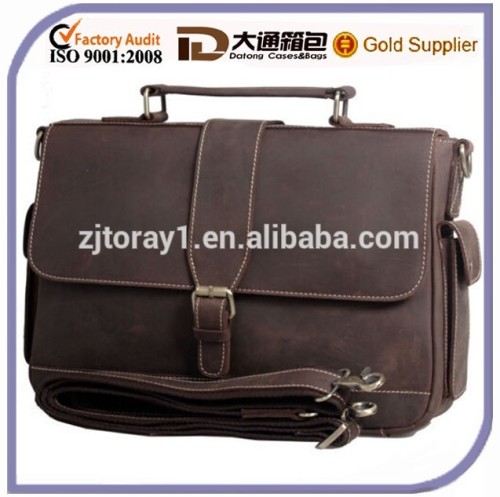Men Genuine Used Leather Messenger Bag Briefcase Tote For Lawyer
