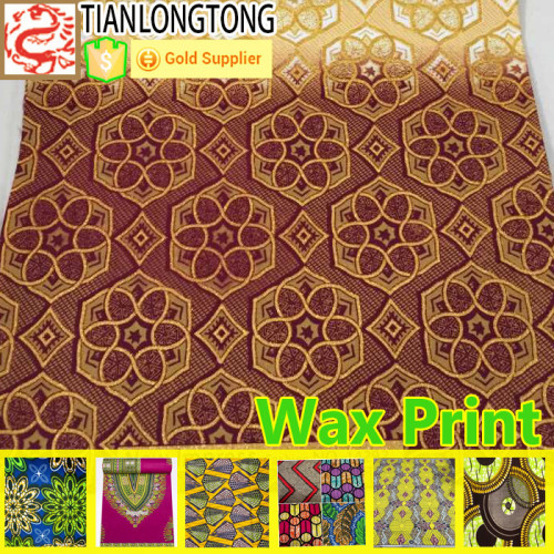 100% Poly 150D*100D Polyester african wax prints fabric 6 yards