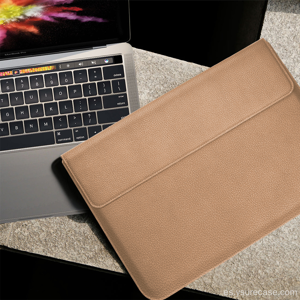 Funda de folio de laptop de cuero impermeable para MacBook