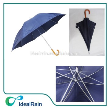 J wooden handle auto open double frame umbrella sunproof