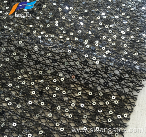 Nylon Polyester French Sequins Net Lace Dress Fabric