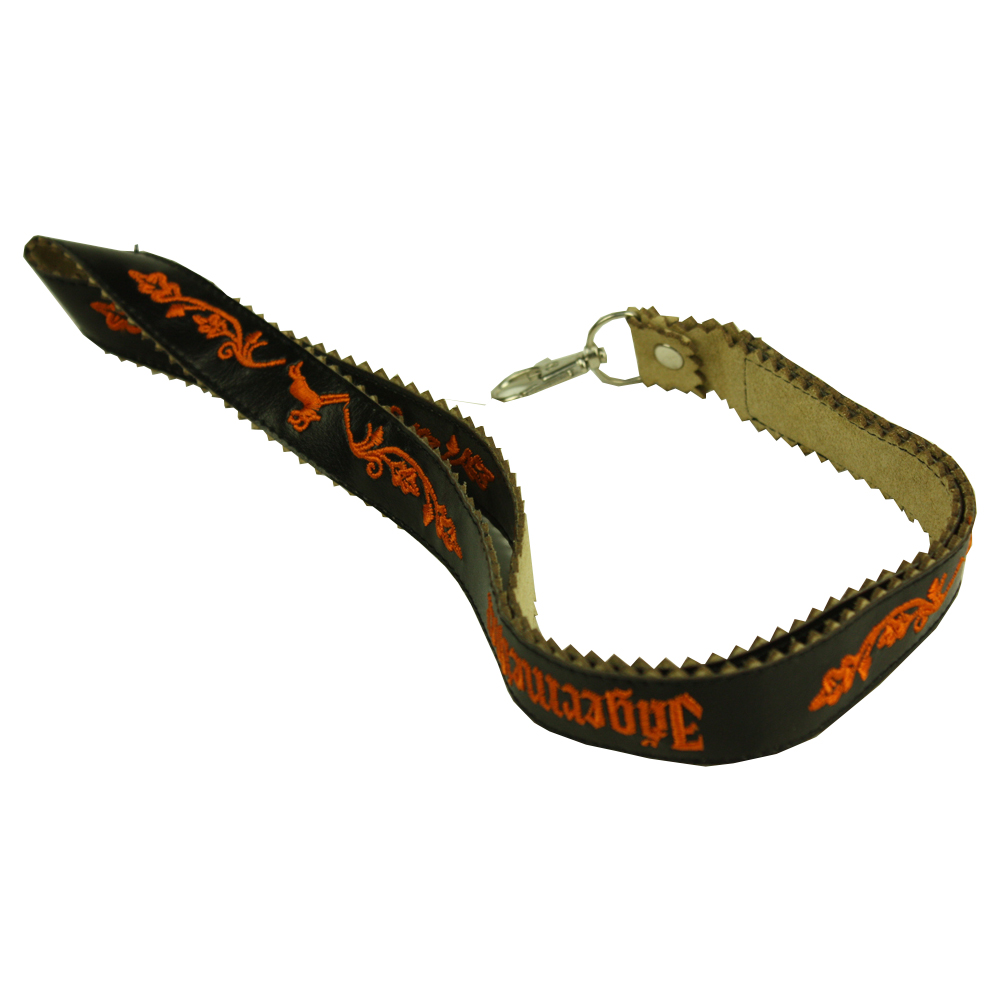 PU Leder ID Karte Lanyard benutzerdefinierte Stickerei Logo