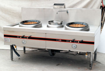 Commercial Gas Two Burner Cooking Range 1900mm For Hotel , Stainless Steel