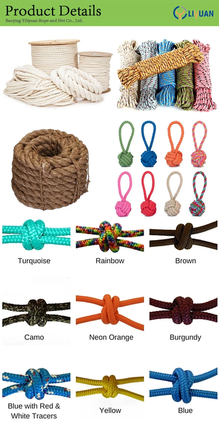 Long Service Life Various Thickness Colors Cotton Rope for Sale