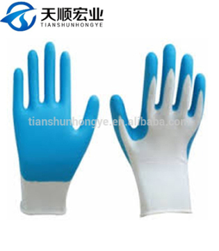 Polyester/nylon lining nitrile coated glove