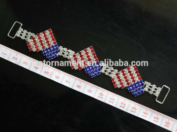 US Flag Color Crystal Rhinestone Bikini Connector For Swimming Wear Bikini