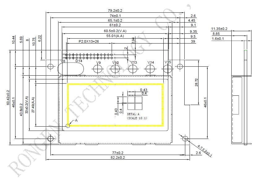 Widely Used 2.7inch LCD Module 128*64 Resolution LCD Display