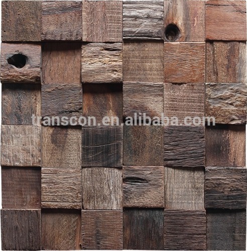 Navilla Old ship wood mosaic wall panel sheet for interior decoration