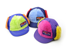 Custom High Quality Fur Hats Pink Cute Hat With Ear Flaps Child Winter Baseball Caps