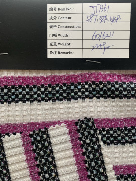 White Purple Black Stripes Width 60/62 Fabric