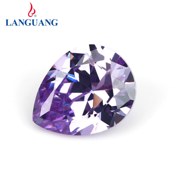 Lan Guang Wholesale Pear Shaped Blue Crystal Water Drop CZ Gemstone Beads