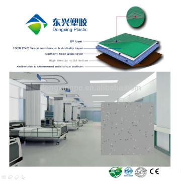 Homogeneous PVC hospital flooring