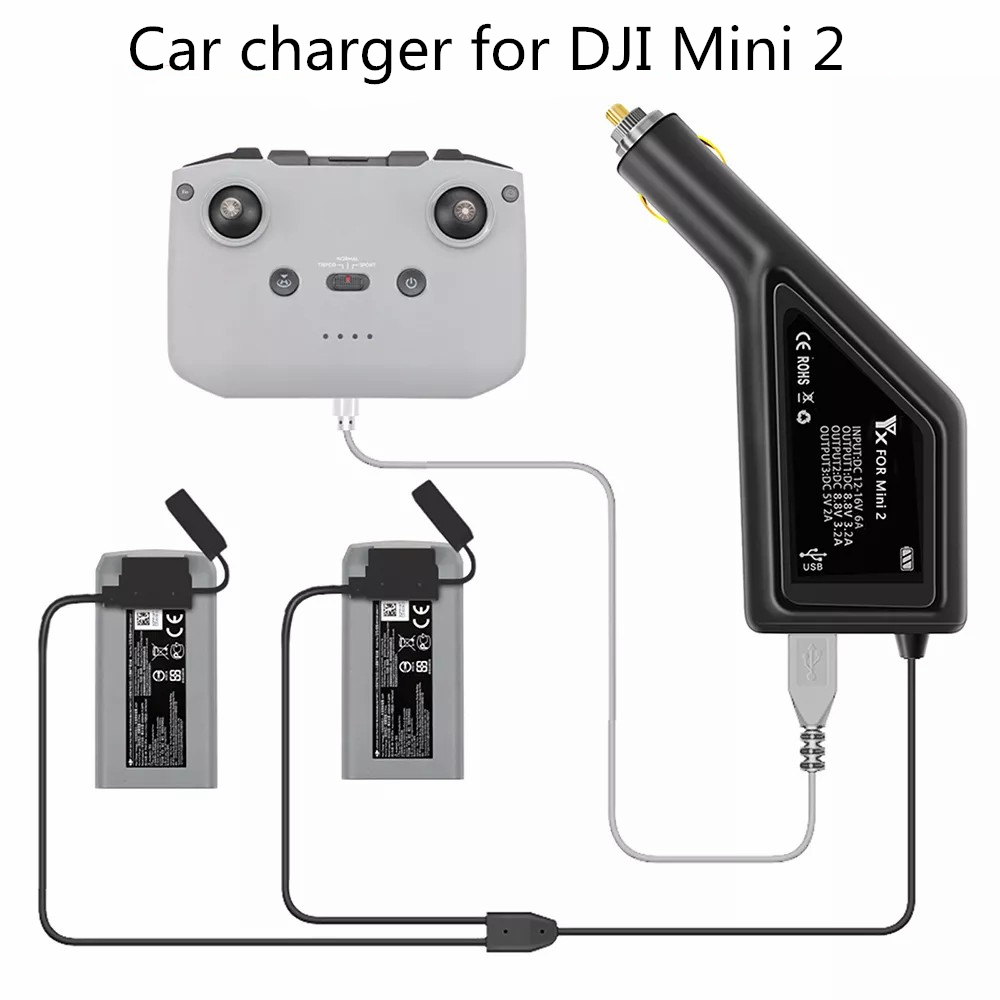 For DJI Mavic Mini 2 And Mini SE Drone Battery &Remote Control Dual Car Charger Replacement 1 order