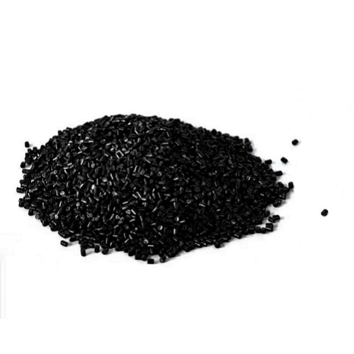Yarn uses in-situ bright polyamide 6 black particles