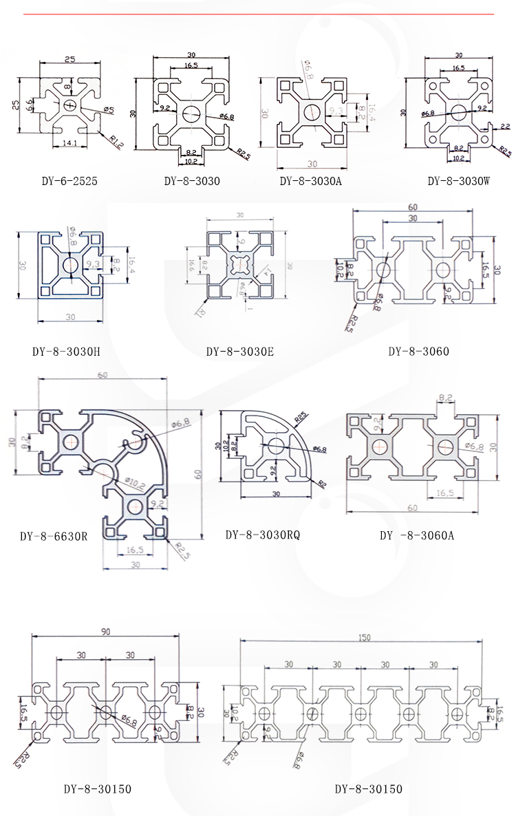 Industrial T Slot Alloy 4060 Accessory Extruded China Track Customized Structure Square Aluminum Profile Extrusion