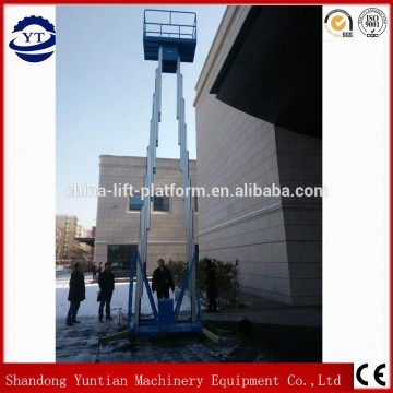 Hydraulic ladder double column mini lift vertical mast lift