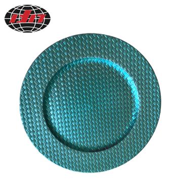 Knitting Pattern Plastic Plate With Metallic Finish