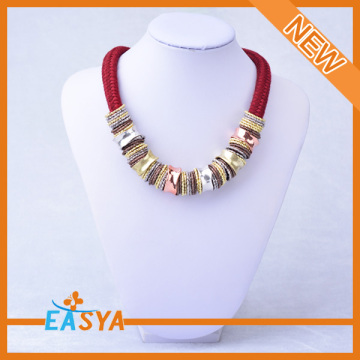 Polychrome Necklace Layers Of The Chain Necklace Brass Chain Necklace With Colorful Decoration