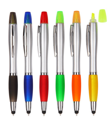 3 in 1 highlighter+ball pen+stylus touch pen