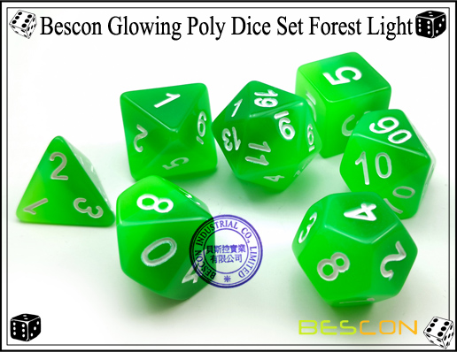 Bescon Glühende Poly Würfel Set Forest Light-6 Bescon Glowing Poly Dice Set Forest Light-6
