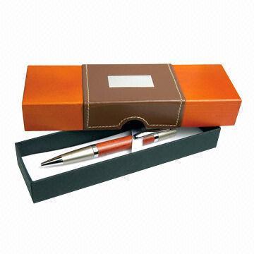 High-quality Pen Case with Fancy Paper, PU, Ribbon, Customized Designs Welcomed