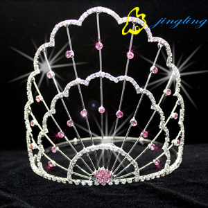 New Copper Line Crown Pink Rhinestone Tiara