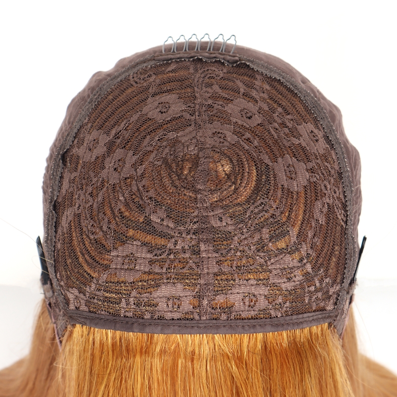 Factory Supply  Large Stocks Attractive Price Black and Golden Colors Human Hair Wig with Bangs