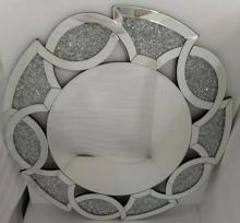 Petal shape crystal diamond hanging mirror