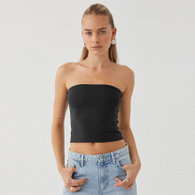 Neon Solid Color Strapless Bandeau Tube Top with Custom Logo