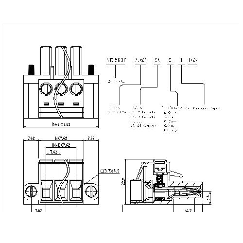 AT2500F-7.62-XX-X-FGS Plug-in Terminal Block 