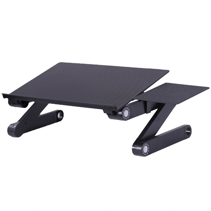 2021 New Arrival Adjustable Aluminum Alloy Portable Laptop Table Stand with Mouse Pad for Bed/