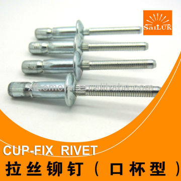 Dome head steel inter lock blind rivet