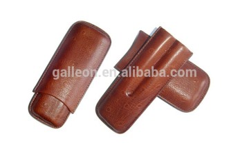 Sheep leather with ostrich leather venation cigar case