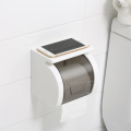 Phòng tắm gia đình Treo tường Chất liệu ABS Màu trắng Khăn giấy vệ sinh Giá đỡ điện thoại di động Giá đỡ giấy vệ sinh