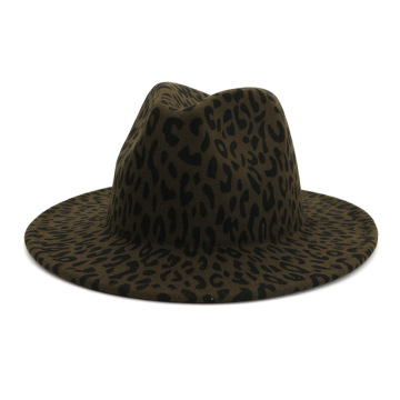 Felt Panama Custom Wide Brim Leopard Fedora Hats