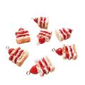 Pretty Simulation Strawberry Cake Resin Melaleuca Cake for Kid Diy Doll House Miniature