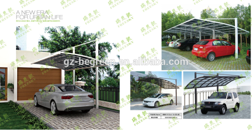 Metal Frame Polycarbonate Covering Cantilever Carport