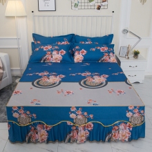 Printed cheap Homeuse bed skirt sets