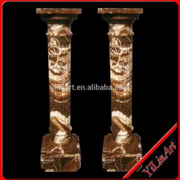 Natural Red Marble Stone Decorative Roman Round Column Pillar
