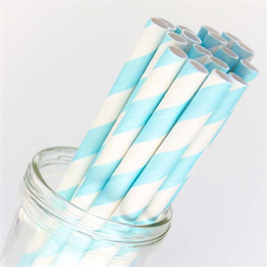 Blue And White Straws