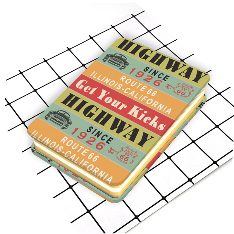 Retro traffic sign route 66 style cute metal cover notebook diary