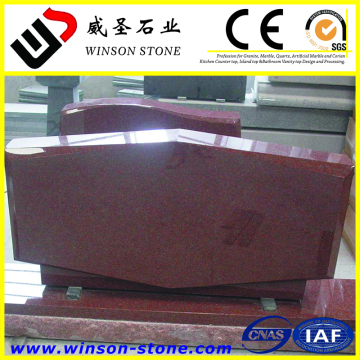 Red granite simple style headstone