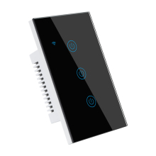US Smart Switch 3 Gang 3 Way Tuya Home Automation Alexa Smart Home Touch Light Wall Wifi Wireless Touch Panel Wall Switch Glass