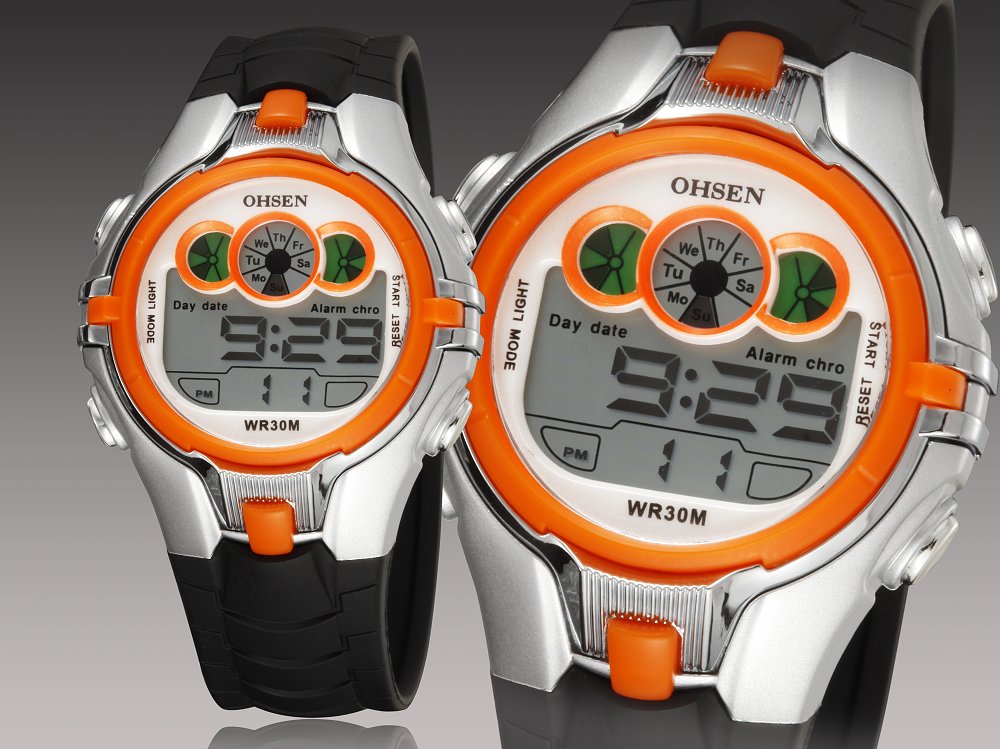 OSHEN 0739 men Digital watch Silicone Strap Brand LED Sport Watch