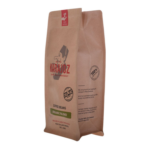 250g Brown Kraft Food Paper Material de fondo plano Compostible Compostible Café/bolsa de té impresa personalizada