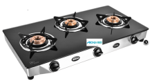 Astra Black Toughened Glass Cooktop 3 Burner