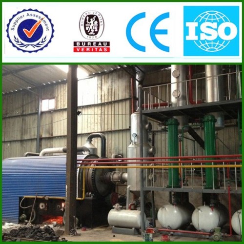 High oil yield waste tyre pyrolysis plant to fuel oil /oil refining machine