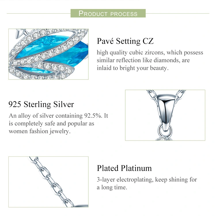 Romantic New Blue Cubic Zirconia 925 Sterling Silver Jewelry